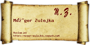 Móger Zulejka névjegykártya